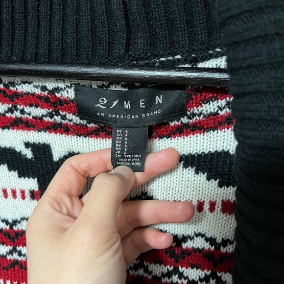 21 Men Knit Cardigan Sweater Shawl Collar Loose Fit Long Sleeve Casual Cardigan - Picture 2 of 3